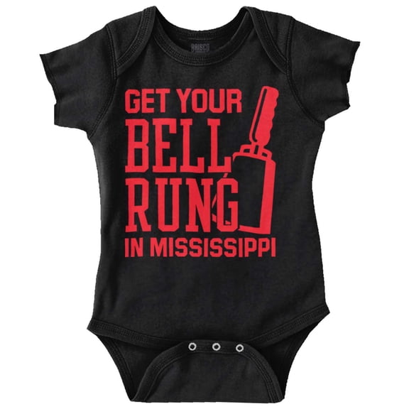Get Your Bell Rung Mississippi Romper Boys or Girls Infant Baby Brisco Brands NB