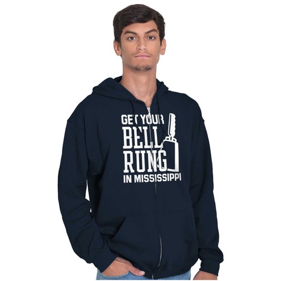 Get Your Bell Rung Mississippi Unisex Fleece Graphic Zip Up Hoodie Brisco Brands 5X