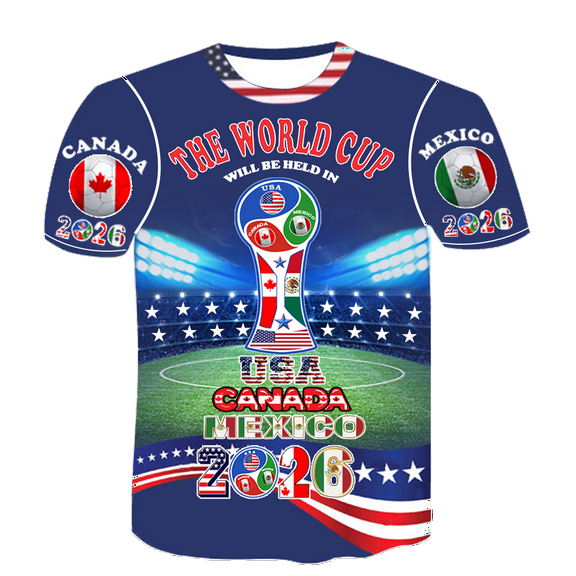 Get Your Fifa World Cup 2026 Host Nations T-Shirts World Cup Design Now- For USA-Canada-Mexico Sports T-shirts Large Size With Free Gift!