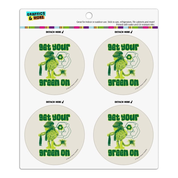 Get Your Green On Recycle Fraggle Rock Boober Refrigerator Fridge Locker Vinyl Circle Magnet Set