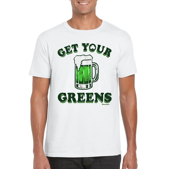Get Your Greens Funny Healthy Eating Vegetable Vegan Diet Graphic T-Shirt, for men & women, up to size 5XL
