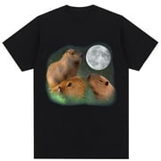 Get Your Humor Fix with the Moonlight Capybara Trio Tee"
