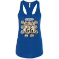 thumbnail image 1 of Get Your Kick On Route 66 Printed Lady Tank Top Color Royal Blue Small, 1 of 2