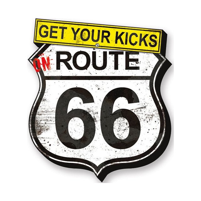 Get Your Kicks Route 66 - Grunge Funky Chunky Magnet - Walmart.com