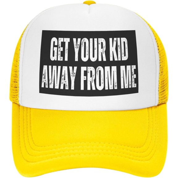 Get Your-Kid-Away from Me Mesh Hat for Men Women Baseball Cap Trucker Hat Black