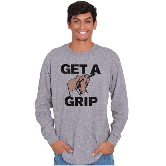Get a Grip Golfing Golfer Joke Funny Long Sleeve TShirt Men Women Brisco Brands L