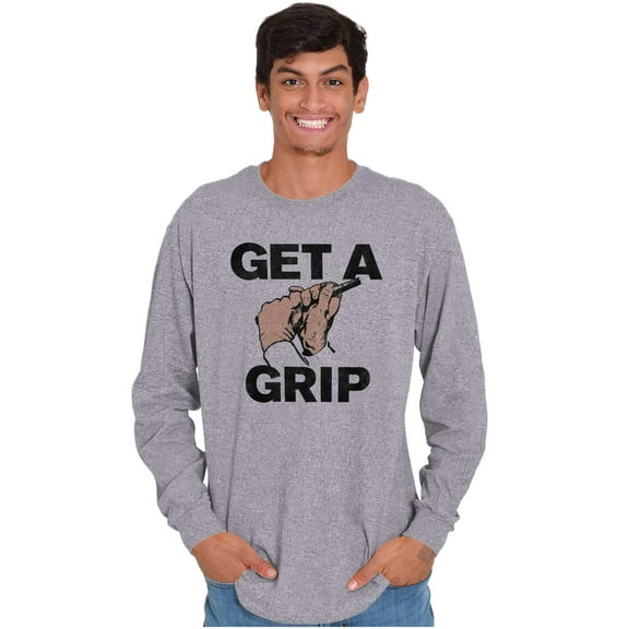 Get a Grip Golfing Golfer Joke Funny Plus Size Long Sleeve Graphic Tee Shirt Brisco Brands 3X