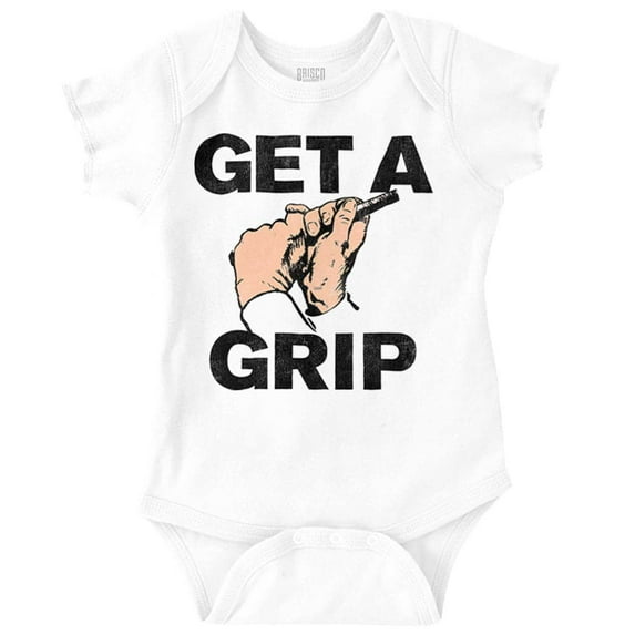 Get a Grip Golfing Golfer Joke Funny Romper Boys or Girls Infant Baby Brisco Brands 12M