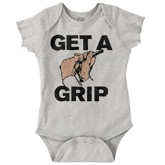 Get a Grip Golfing Golfer Joke Funny Romper Boys or Girls Infant Baby Brisco Brands 18M