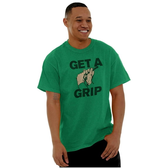Get a Grip Golfing Golfer Joke Funny Plus Size Crewneck Graphic Tee Shirt Brisco Brands 2X
