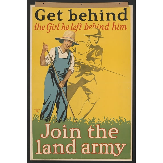 Get behind the girl he left behind him Join the land army Canvas Wall Art (20" x 30")