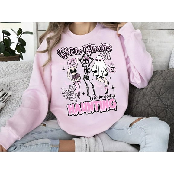 Get in Ghoulies Sweatshirt, Retro Halloween Shirt with Funny Ghouls Costume , Spooky Season Outfit Inspired by Mean Girls Humor