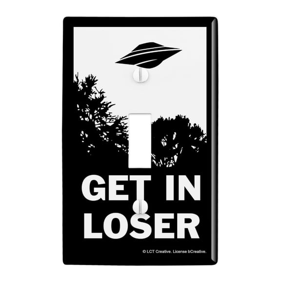 Get in Loser UFO Alien Abduction Funny Humor Plastic Wall Decor Toggle Light Switch Plate Cover
