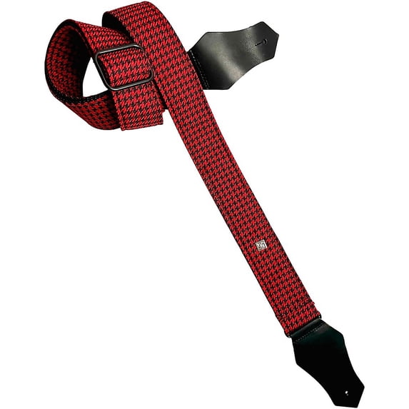 Get'm Get'm Fly Hounds Tooth Guitar Strap Red 2 in.