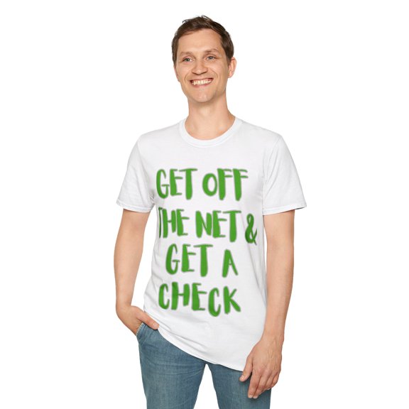 Get off the net (lime) - Unisex Softstyle T-Shirt