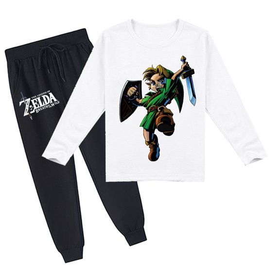 Get the The Legend of Zelda Children's Comfy Outfit: Long Sleeve T-shirt and Pants, Breathable, Spring Autumn