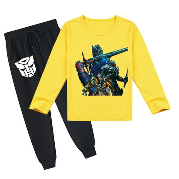 Get the Transformers Children's Comfy Outfit: Long Sleeve T-shirt and Pants, Breathable, Spring Autumn