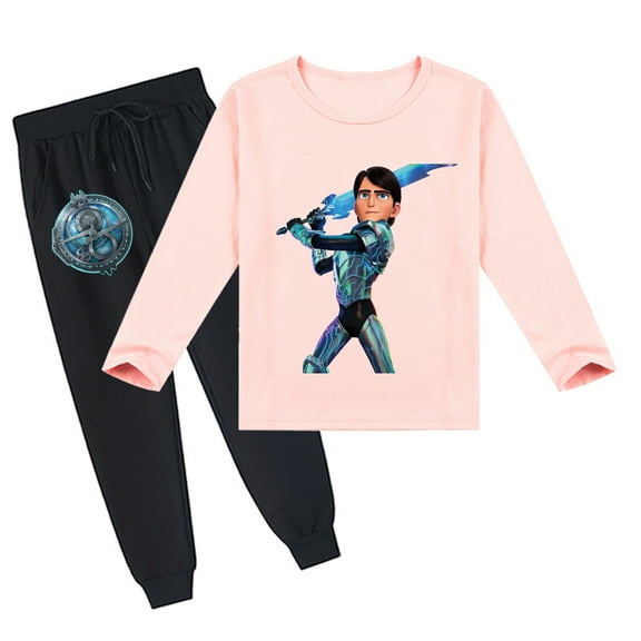 Get the Trollhunters Children's Comfy Outfit: Long Sleeve T-shirt and Pants, Breathable, Spring Autumn