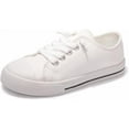 thumbnail image 1 of GetJump Boys Girls Sneakers Canvas Lace up Walking Shoes for Little Big Kids Size 11-6（White，2）, 1 of 6