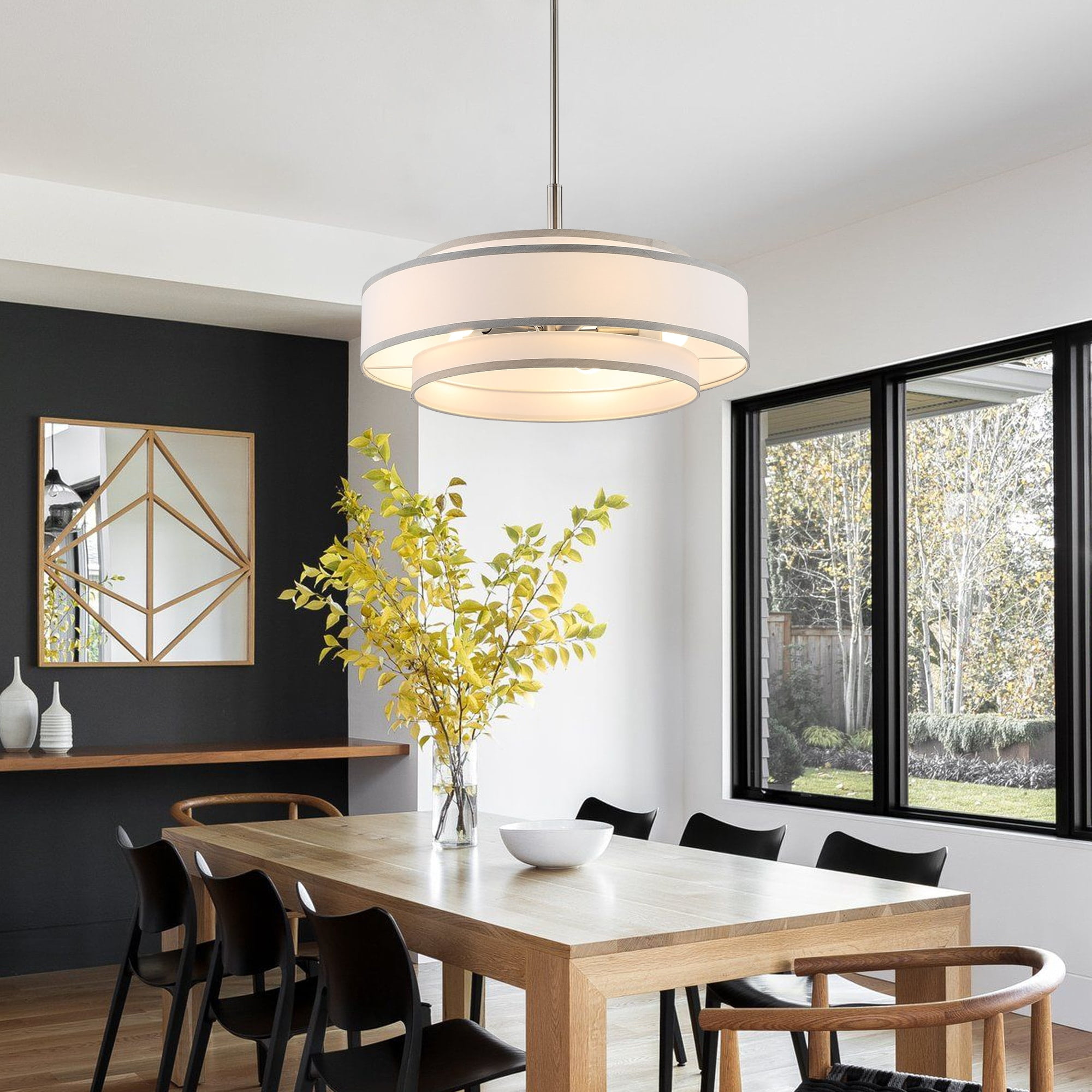Nickel online drum chandelier