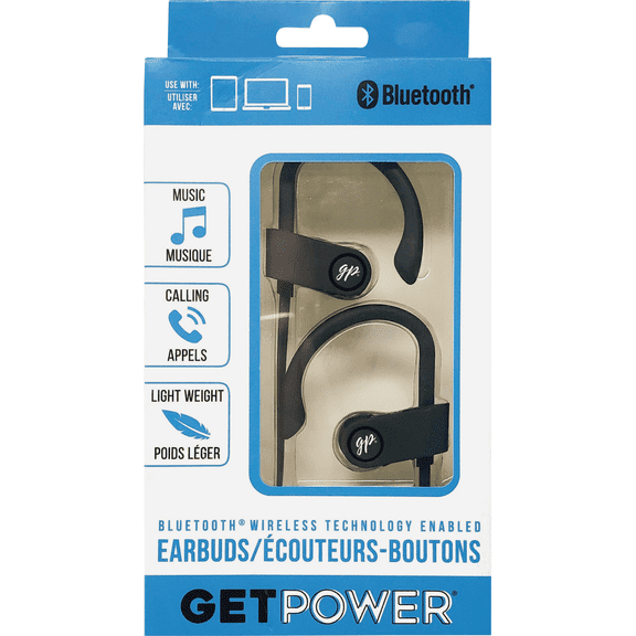 GetPower Black Earbuds - Single Pack