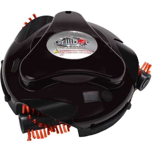GetRich Automatic Grill Cleaning Robot with Nylon Brushes, Electric BBQ Cleaner Brush with Motorized Power, Cordless Rechargeable Grill Scrubber for Outdoor Grills (Black)