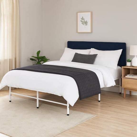 GetRich Foldable Full Metal Bed Frame with 13-Inch Underbed Storage, Fully Assembled Steel Platform No Box Spring Needed, Squeak-Free 600 lb Capacity for Stress-Free Setup and Small Spaces, White