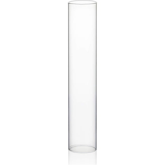 GetRich Hurricane Candle Holder Sleeve, Wide 3", Height 16", Clear Glass Cylinder Candleholder, Chimney Tube, Open Ended Candle Shade, 12 Pieces Bulk