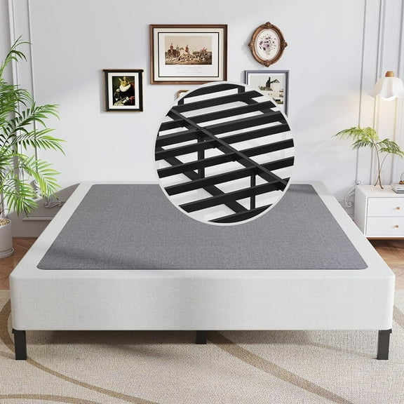 GetRich King Box Spring, 9 Inch Metal King Size Box Spring Only, Heavy Duty Metal Frame Mattress Foundation Support for 3000lbs, Easy Assembly, Noise Free, Non Slip