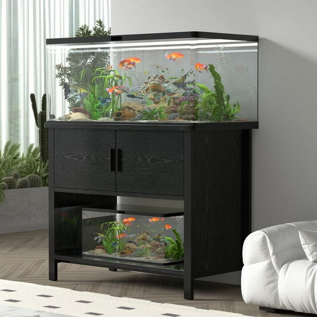 GetYes 40 Gallons Fish Aquarium Stand with for Fish Accessories Storage, Metal & MDF