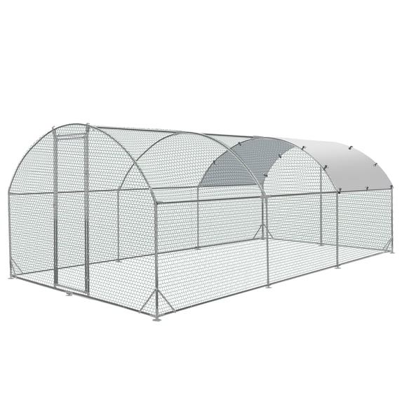 GETYES Poultry Run Hen Coop with Galvanized Steel Frame and Water-Resistant 210D Oxford Tarp