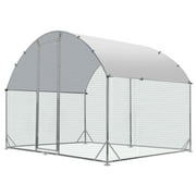 GetYes Dome Chicken Coop with Galvanized Steel Frame & Water-Resistant Oxford Tarp, Silver