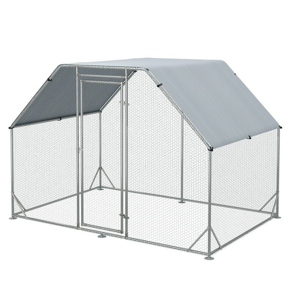 GetYes Flat Top Chicken Coop with Galvanized Steel Frame & Water-Resistant Oxford Tarp