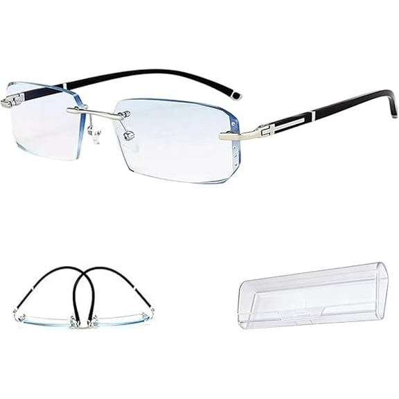 Geteyecare Pro Glasses, Auto Focus Reading Glasses, Geteyecare Clarity Blue Glasses, Anti-Blue Light,Lightweight and foldable（Blue lenses*1Pcs+100)