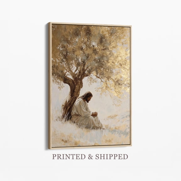Gethsemane Olive Tree Prayer Scene Painting, Christian Art, Faith, CPB4 Wall Art Poster , Poster Print Only