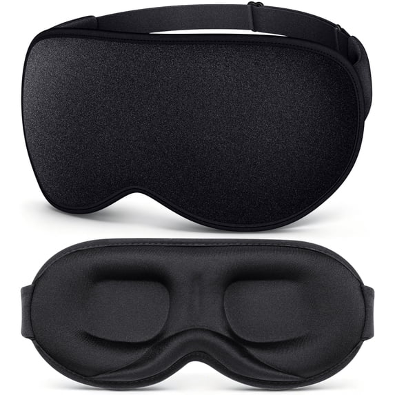 Getino 3D Blackout Sleep Masks for Women Men, Soft Eye Masks for Sleeping for Side Sleepers, Black