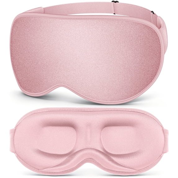 Getino 3D Blackout Sleep Masks for Women Men, Soft Eye Masks for Sleeping for Side Sleepers, Pink