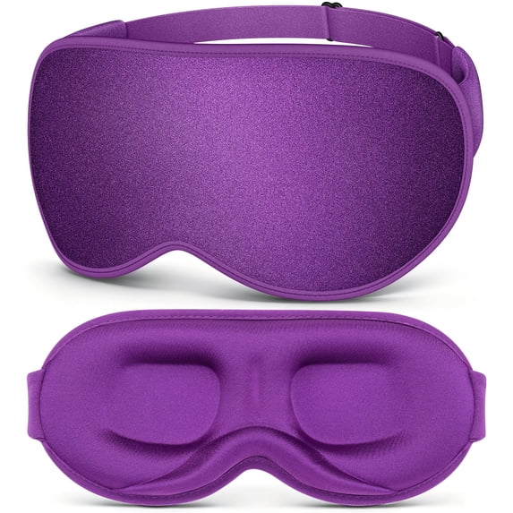 Getino 3D Blackout Sleep Masks for Women Men, Soft Eye Masks for Sleeping for Side Sleepers, Purple