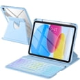 thumbnail image 1 of Getino Compatible with Apple iPad A16 11th 10th Generation Case with Keyboard 360° Rotatable 7 Colors Backlit Detachable Keyboard Case Cover for iPad 10th Gen 10.9 inch & iPad 11th Gen 11 inch, 1 of 8