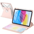 thumbnail image 1 of Getino Compatible with Apple iPad A16 11th 10th Generation Case with Keyboard 360° Rotatable 7 Colors Backlit Detachable Keyboard Case Cover for iPad 10th Gen 10.9 inch & iPad 11th Gen 11 inch, 1 of 8