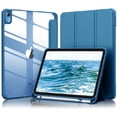 thumbnail image 1 of Getino Compatible with Apple iPad 10th/11th Generation A16 Case 11 inch Clear Back Cover with Pencil Holder, Blue, 1 of 7