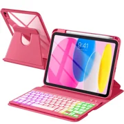 Getino for Apple iPad A16 11th 10th Generation Case with Keyboard, 360 Rotation Detachable Backlit Keyboard Cover with Touchpad for iPad 11th Gen 11 inch & 10th