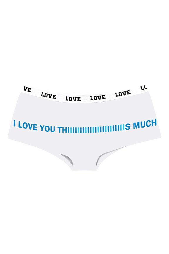 Krdevn Womens Underwear Letter Printed Waistband Panties Soft Stretch Breathable Everyday Briefs,XL