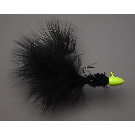 GetmDry Coho Salmon Jigs- 3/8oz, Black With Chartreuse Head