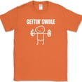 thumbnail image 1 of Gettin Swole T-Shirt Funny Lifting Workout Fitness Gym Humor Tee - Orange, 5XL, 1 of 1