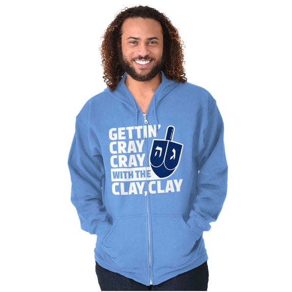 Getting Cray with the Clay Hanukkah Zip Up Hoodie Men's Women's Brisco Brands 5X