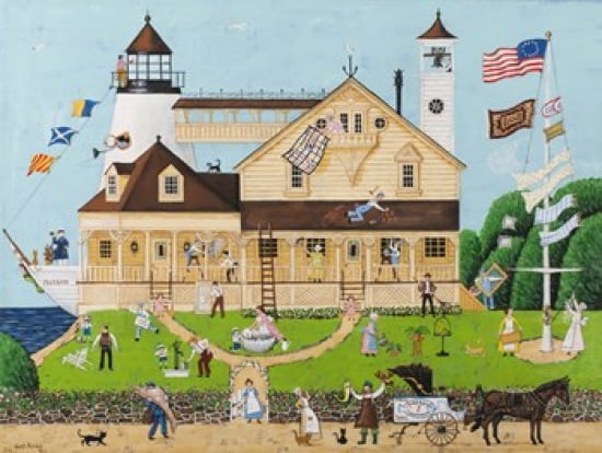 Getting Everything Shipshape Canvas Art - Joseph Holodook (26 x 20)