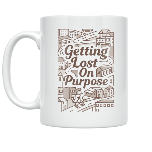 Getting Lost On Purpose City Map Art - Adventure Seeker - 11 oz Ceramic Coffee Mug