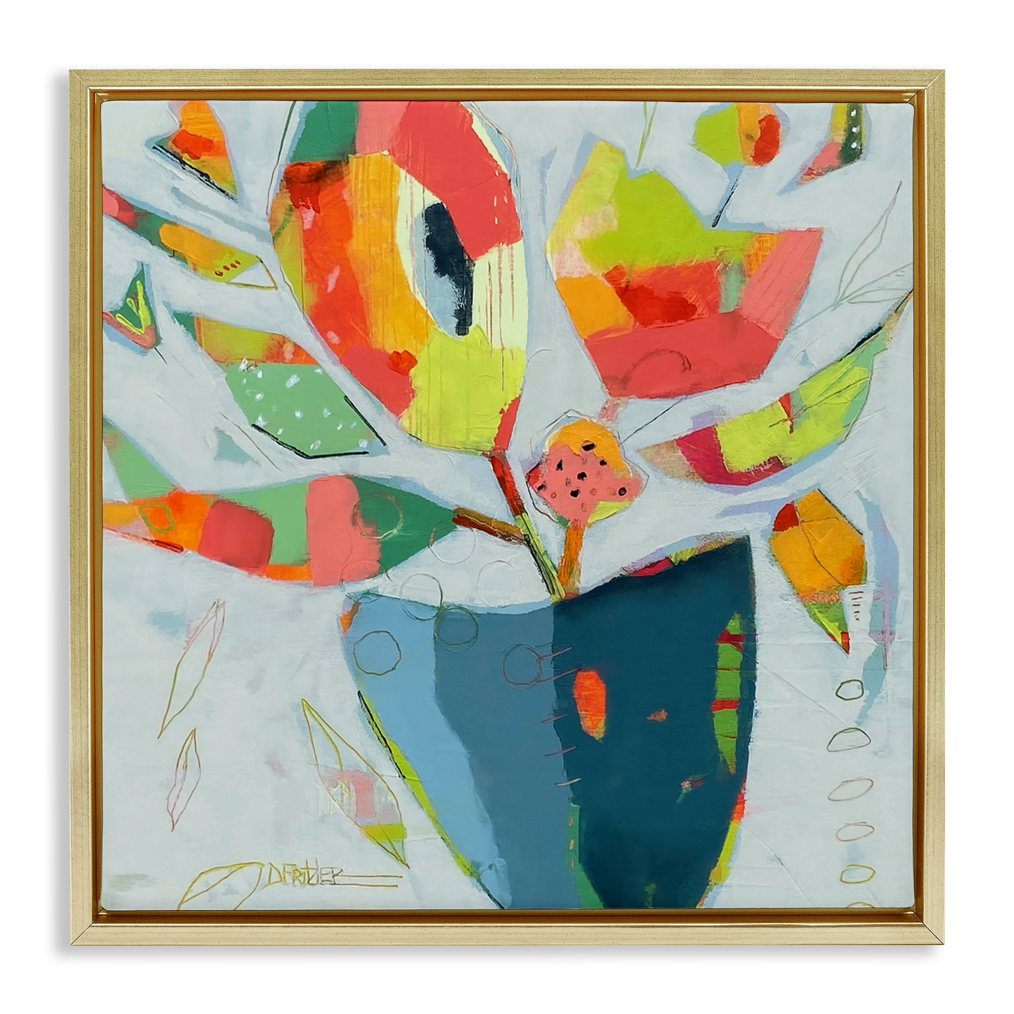 Getting My Groove On Gold Framed Floater Canvas Wall Art, design by Dianna Fritzler