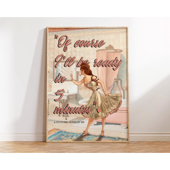 Getting Ready Girly Bathroom Pin Up Girl Classic Wall Art Wall Decor Unframed Paper Print